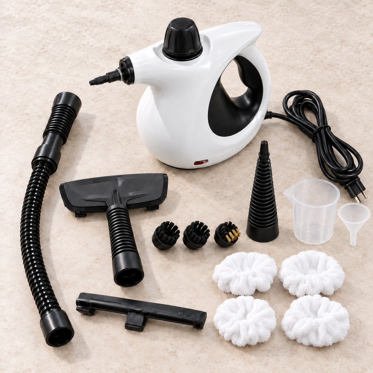 Floaty Max et son kit d’accessoires complet disposés à plat